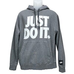 Nike‎ Men’s Medium Vintage 90s Gray Just Do It Pullover Hoodie